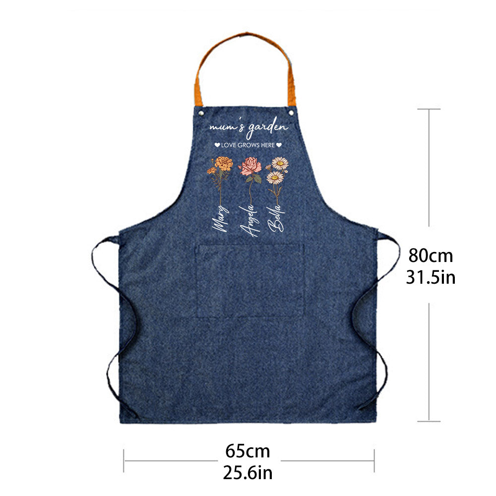 Mom's Garden Children Customized Birth Flower Apron