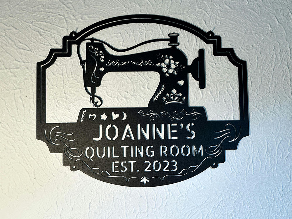Personalized Sewing Room Metal Sign