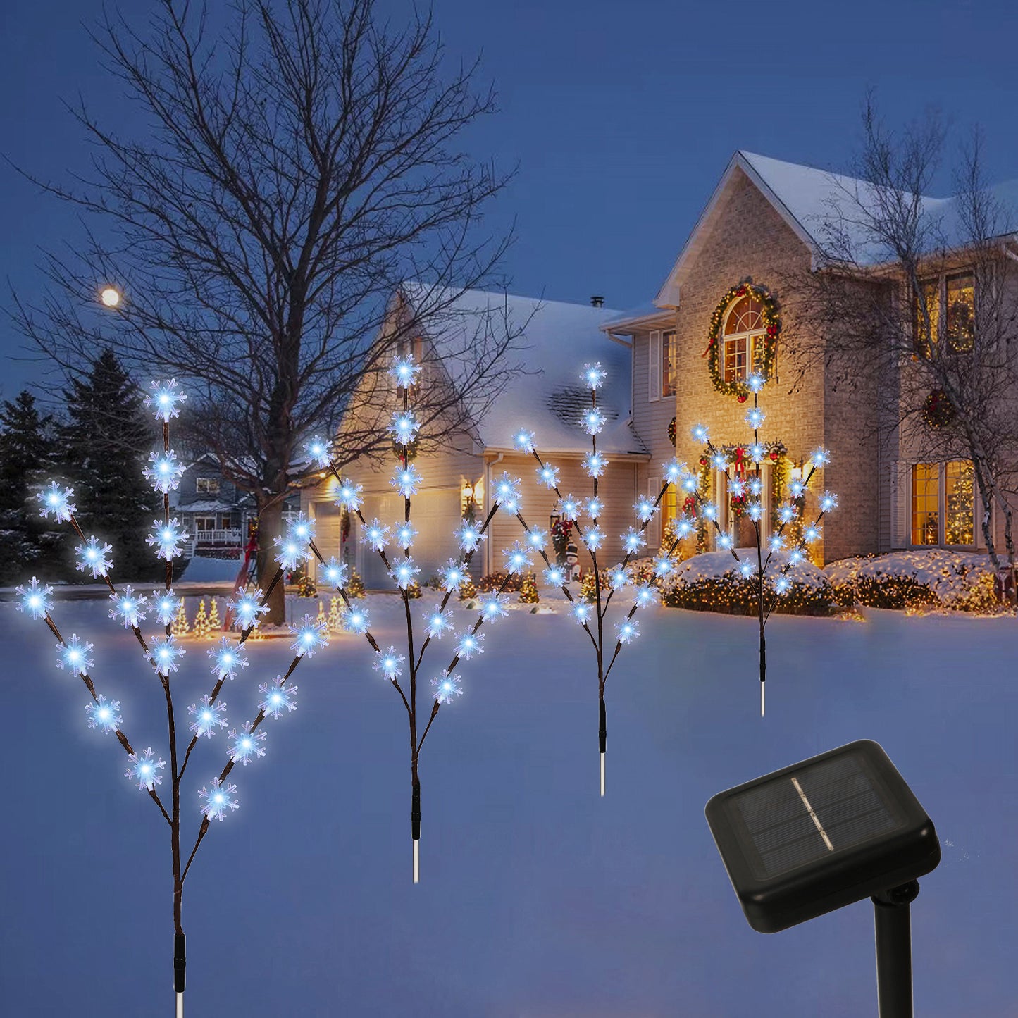 Snowflake Pathway Lights Solar Outdoor Waterproof Garden Patio Lawn Yard Decorations