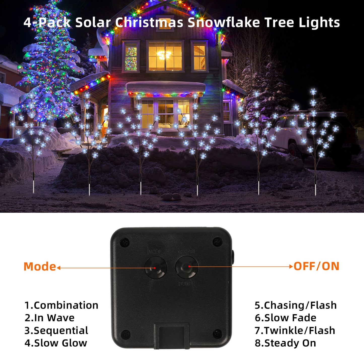 Snowflake Pathway Lights Solar Outdoor Waterproof Garden Patio Lawn Yard Decorations
