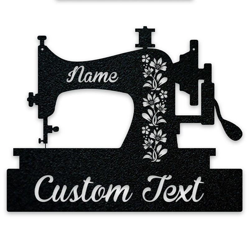 Personalized Sewing Machine Metal Art Wall Decor