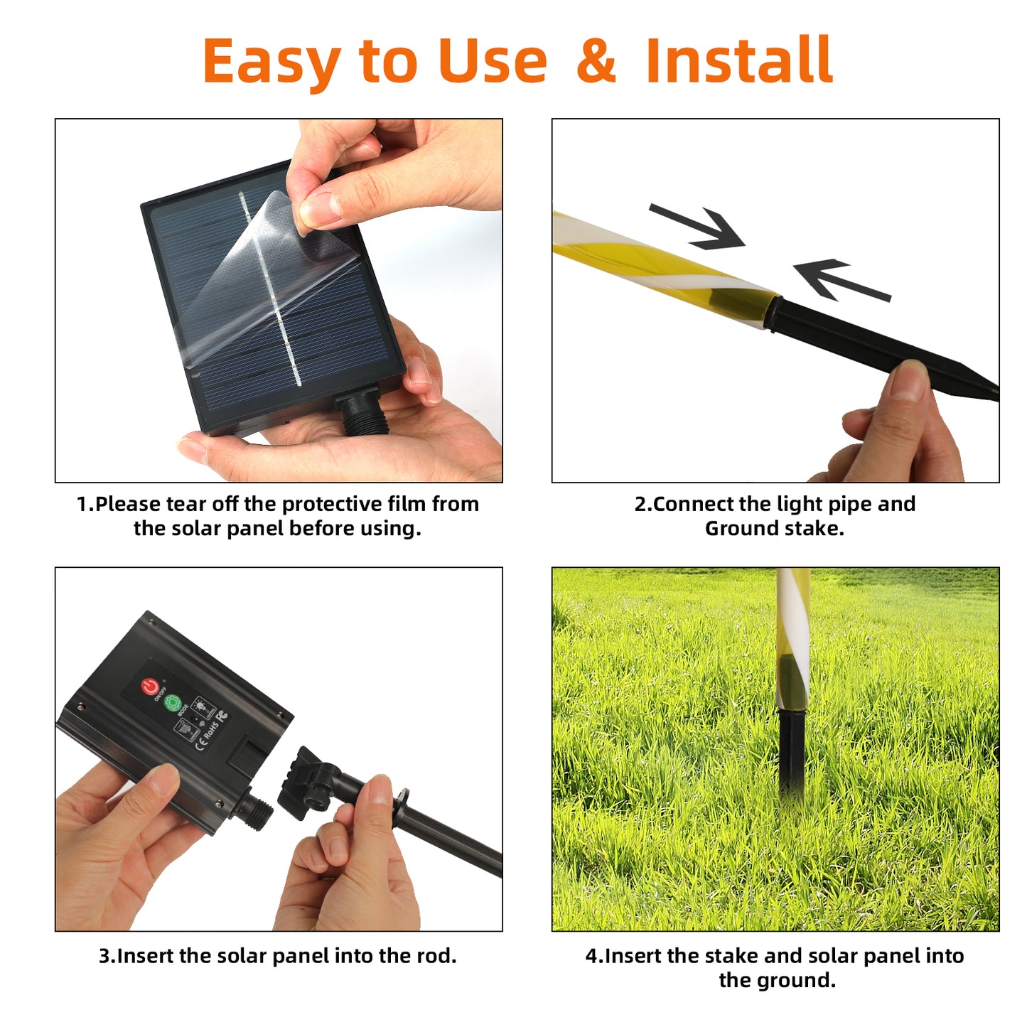 Solar Candy Cane Pathway Lights, 8 Pack Christmas Garden Lights Outdoor with Hanging Snowflake