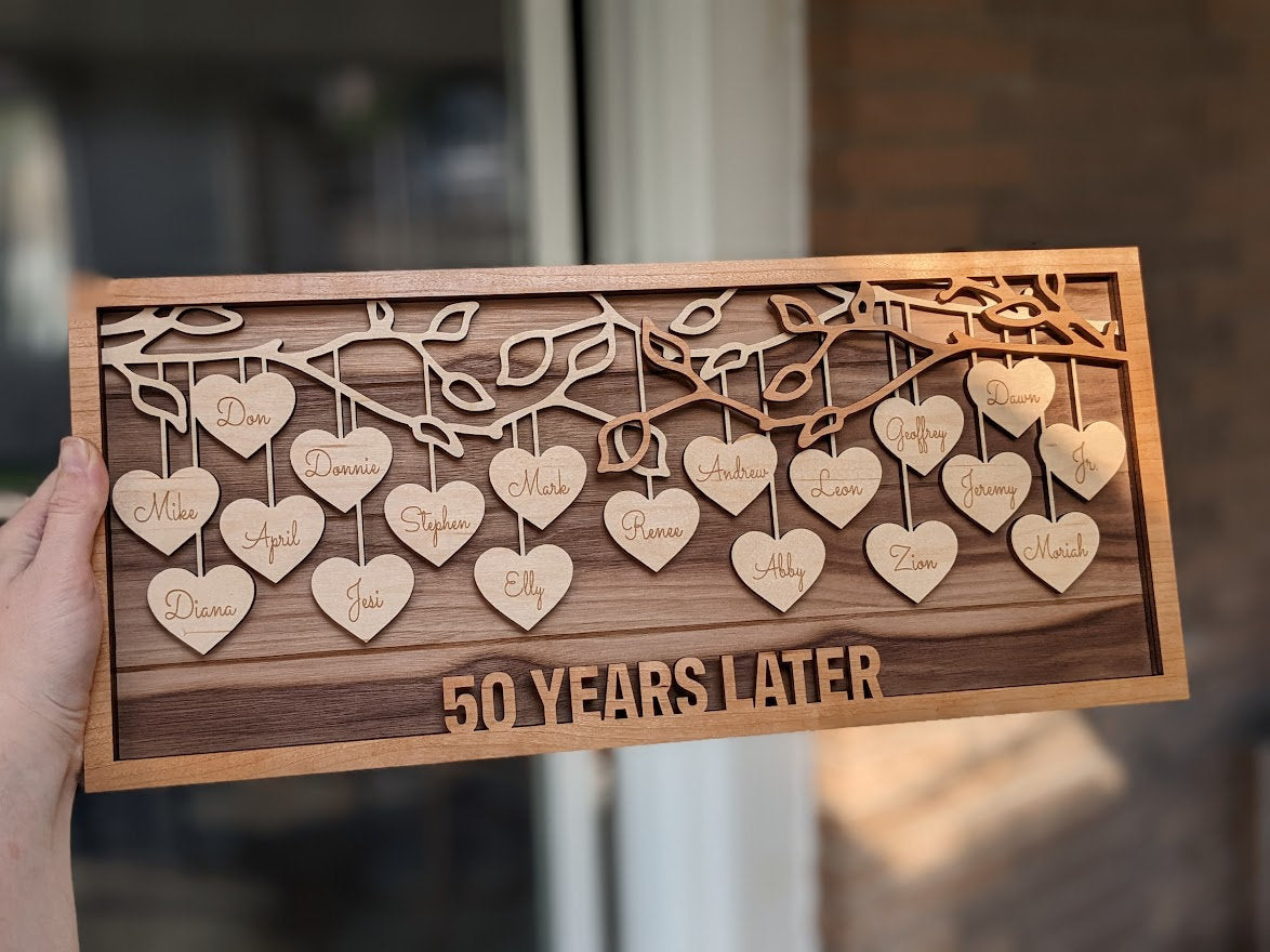 Family Tree Wood Frame - Fully Customized Grandma Gift, Mom Gift, Adoption Gift