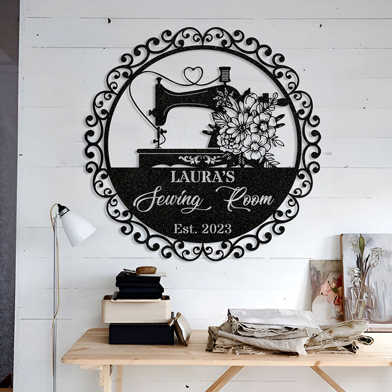 Sewing room sign,Personalized gift,Sewing decor,metal sewing sign