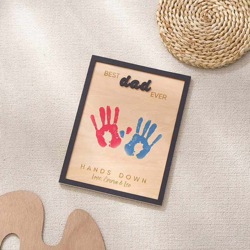 Hands Down Best Dad Ever, Customized Wooden Plaque, Engraved Wooden Sign