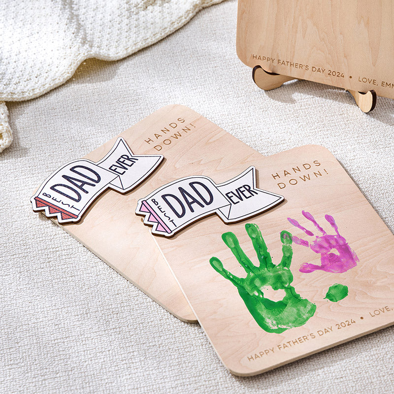 Father's Day Handprint Sign, Perfect Gift For Dad, Hands Down Best Dad Ever