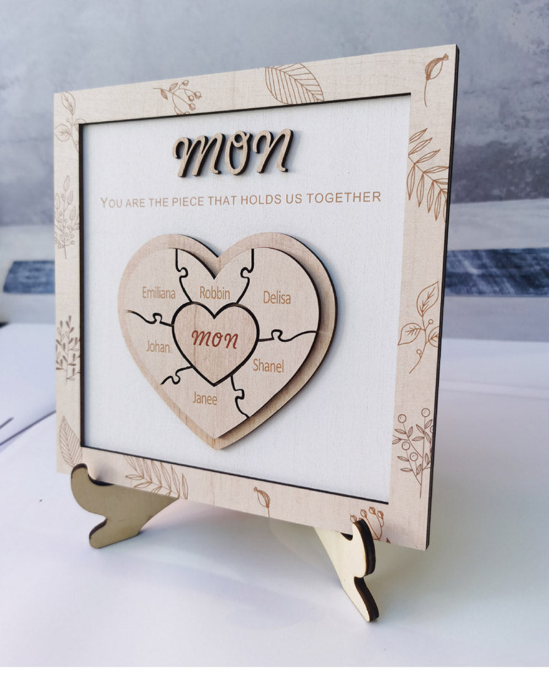 Personalized Mother’s Day Family Puzzle Piece Sign