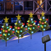 Solar Garden Lights with Strawberry String Lights, 8 Modes, Pathway Stake Lights for Christmas Decor