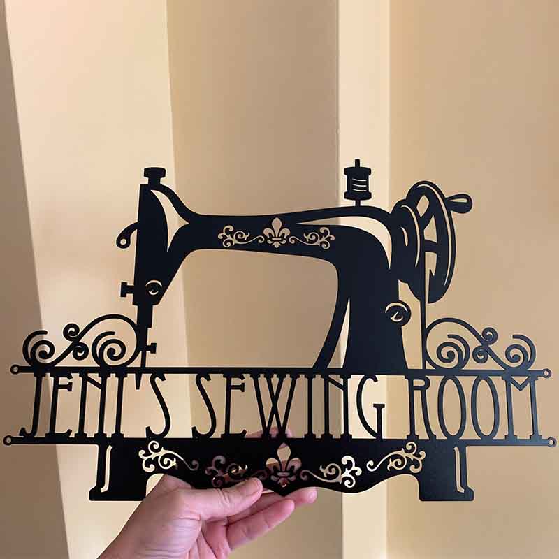 Personalized Sewing Room Metal Sign