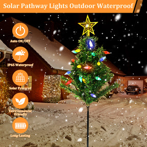 Solar Garden Lights with Strawberry String Lights, 8 Modes, Pathway Stake Lights for Christmas Decor