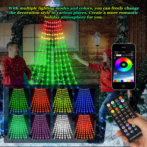 Waterfall Lights Outdoor with Remote & App Control for Tree Patio Garden Decoration