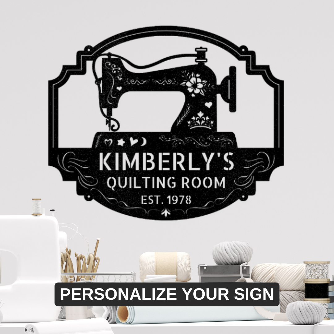 Personalized Sewing Room Metal Sign
