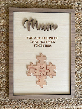 Mothers Day Jigsaw Plaque | Personalised Mothers Day Gift | For Mum | Wooden Plaque | Birthday Gift