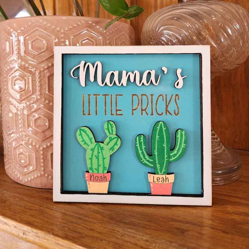 Mama's little pricks, Mom Birthday gift, Funny family gift, Little Prick family sign