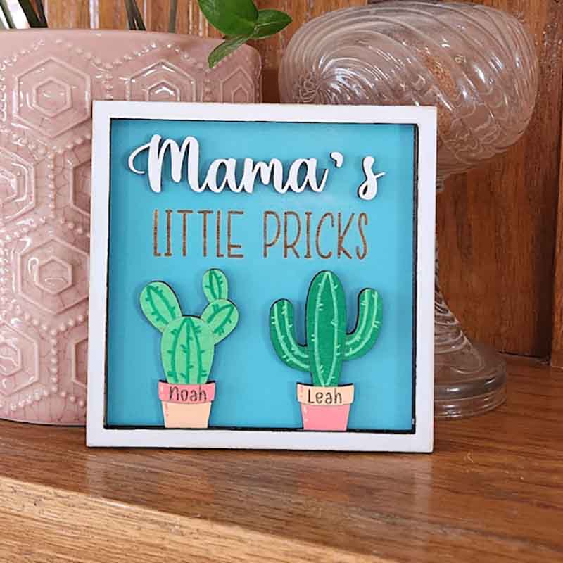 Mama's little pricks, Mom Birthday gift, Funny family gift, Little Prick family sign