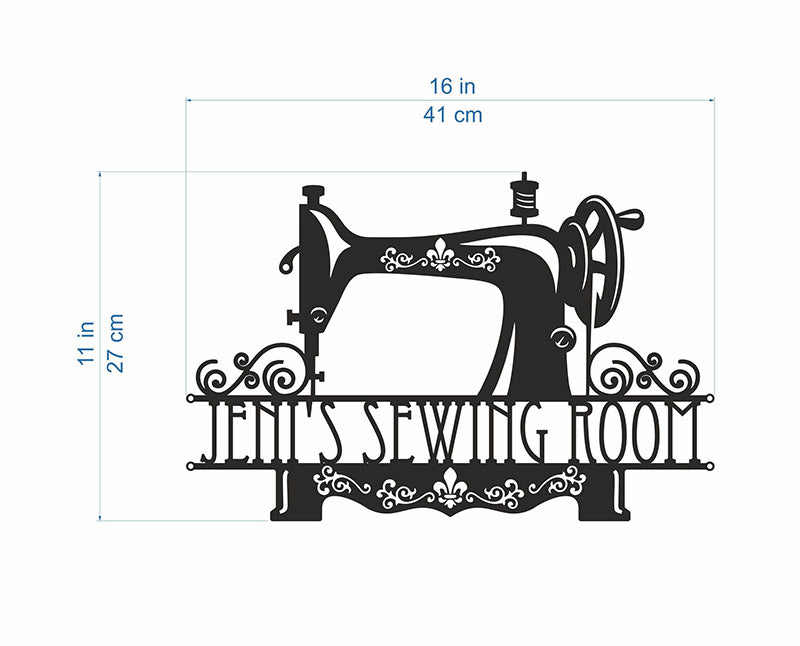 Personalized Sewing Room Metal Sign