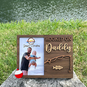 Hooked On Daddy Picture Frame, Father's Day Gifts, Hooked on Papa