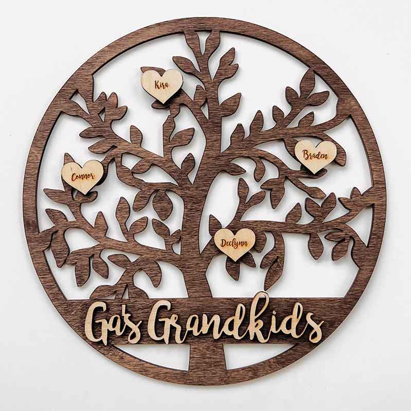 Grandkids Christmas Birthday Mothers Day Gift Family Tree Sign
