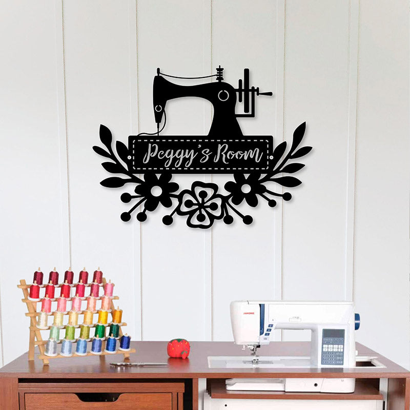 Sewing Room Metal Sign - Personalized, Mimi, Grandma, Nana, Name Sewing Wall Art