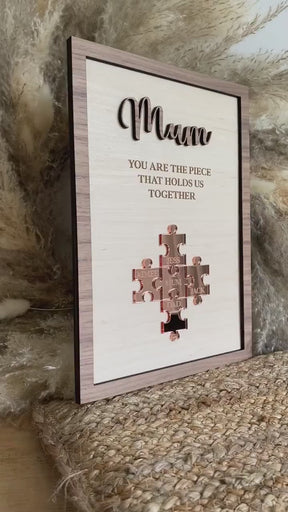 Mothers Day Jigsaw Plaque | Personalised Mothers Day Gift | For Mum | Wooden Plaque | Birthday Gift